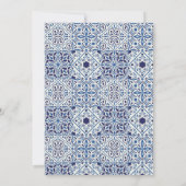 Invitation de réception de fuite avec carreaux ble (Dos)