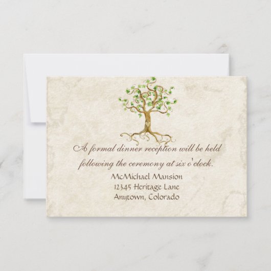 Invitation de réception de la racine de Swirl Tree (Devant)