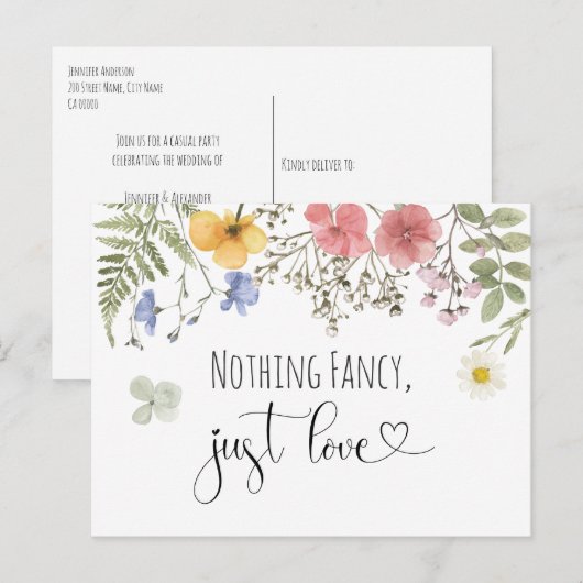 Invitation de réception de mariage (Devant / Derrière)