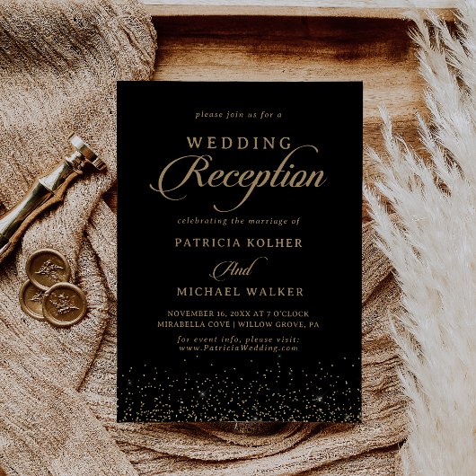 Invitation de réception de mariage à calligraphie