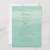 Invitation de réception de mariage à cœur aquarell (Devant)