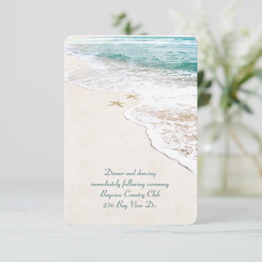Invitation de réception de mariage à la plage (Debout devant)