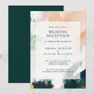 Invitation de réception de mariage abstrait coloré