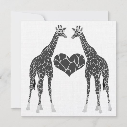 Invitation de réception de mariage amour girafe (Dos)