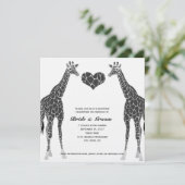 Invitation de réception de mariage amour girafe (Debout devant)
