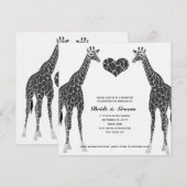 Invitation de réception de mariage amour girafe (Devant / Derrière)