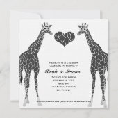Invitation de réception de mariage amour girafe (Devant)