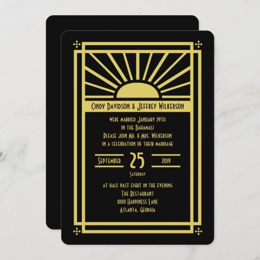 Invitation de réception de mariage après la cérémo (Devant / Derrière)