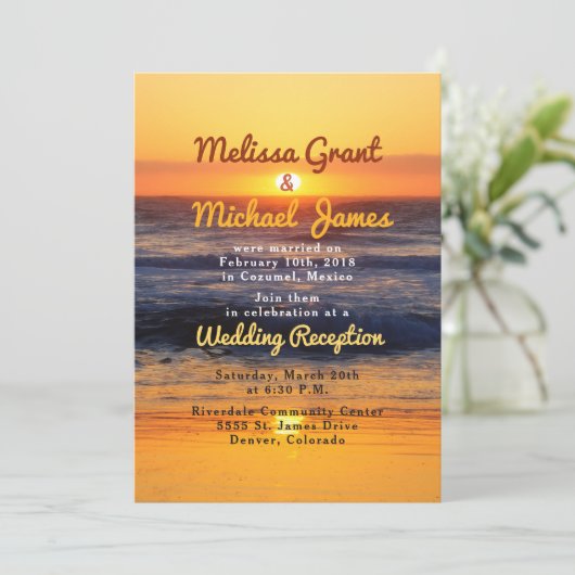 Invitation de réception de mariage après la cérémo (Debout devant)