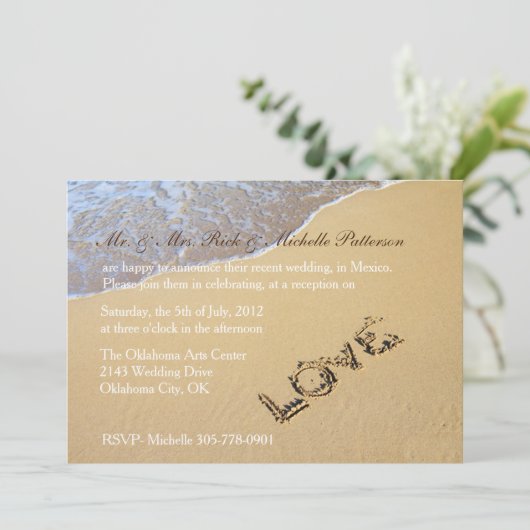 Invitation de réception de mariage après la plage  (Debout devant)