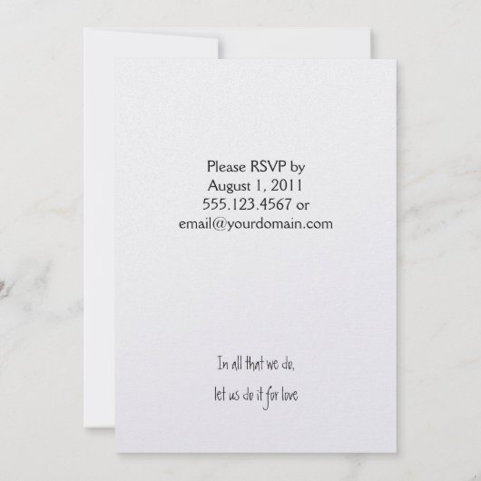 Invitation de réception de mariage après mariage a (Dos)