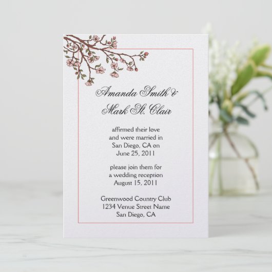 Invitation de réception de mariage après mariage a (Debout devant)