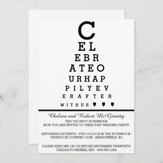 Invitation de réception de mariage après mariage u (Devant / Derrière)