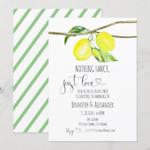 Invitation de réception de mariage au citron