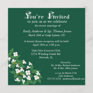 Invitation de réception de mariage au Kousa Dogwoo