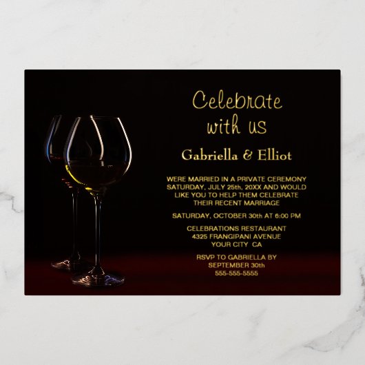 Invitation de réception de mariage au verre à cham (Recto)