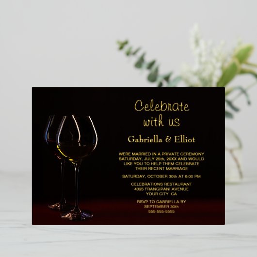 Invitation de réception de mariage au verre à cham (Debout devant)