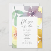 Invitation de réception de mariage aux fleurs sauv (Devant)