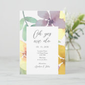 Invitation de réception de mariage aux fleurs sauv (Debout devant)