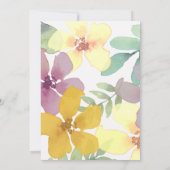 Invitation de réception de mariage aux fleurs sauv (Dos)