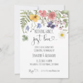 Invitation de réception de mariage aux fleurs sauv (Devant)