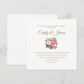 Invitation de réception de mariage aux pivoines (Devant / Derrière)