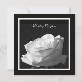 Invitation de réception de mariage aux roses blanc (Devant)