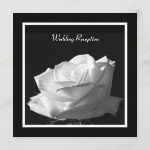 Invitation de réception de mariage aux roses blanc