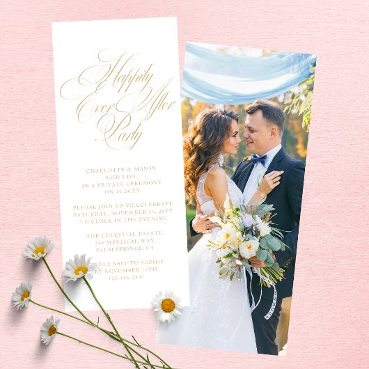 Invitation de réception de mariage avec écriture d