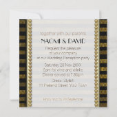 Invitation de réception de mariage Black Gold Glam (Dos)