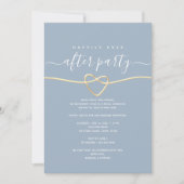 Invitation de réception de mariage bleu poussiéreu (Devant)