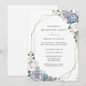 Invitation de réception de mariage bohème chic ave (Devant / Derrière)