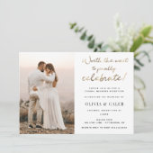 Invitation de réception de mariage Ça valait la pe (Debout devant)