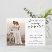 Invitation de réception de mariage Ça valait la pe (Debout devant)