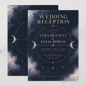Invitation de réception de mariage | Céleste au cl (Devant / Derrière)