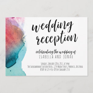 Invitation de réception de mariage d'aquarelle
