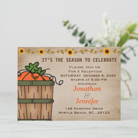 Invitation de réception de mariage d'automne (Debout devant)