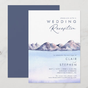 Invitation de réception de mariage de montagne d'h