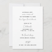 Invitation de réception de mariage de plage tropic (Dos)