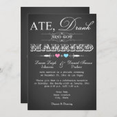 Invitation de réception de mariage de style tablea (Devant / Derrière)