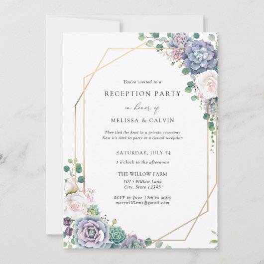 Invitation de réception de mariage décontractée Bo (Devant)