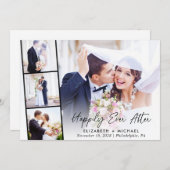 Invitation de réception de mariage Élégant Photo H (Devant / Derrière)