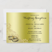 Invitation de réception de mariage élégante en or (Devant)