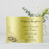 Invitation de réception de mariage élégante en or (Debout devant)