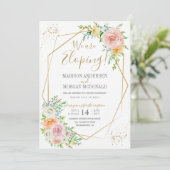 Invitation de réception de mariage en fuite floral (Debout devant)