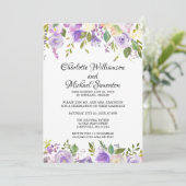 Invitation de réception de mariage en fuite floral (Debout devant)