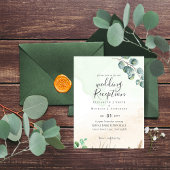 Invitation de réception de mariage Feuilles Vertes
