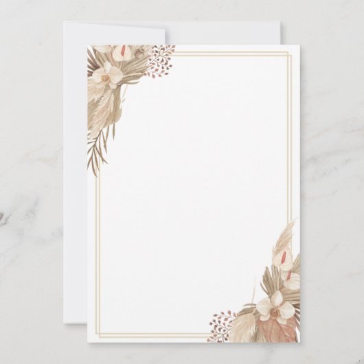 Invitation de réception de mariage floral (Dos)