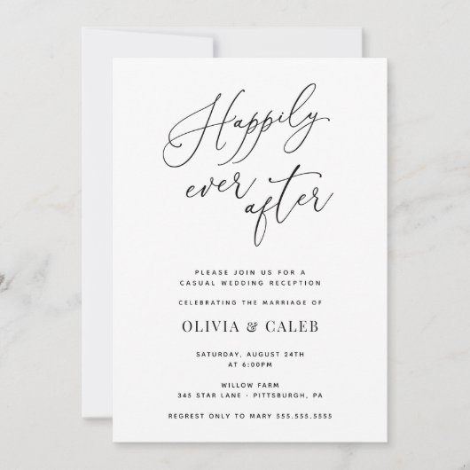 Invitation de réception de mariage heureux à tout (Devant)