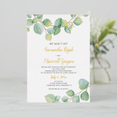 Invitation de réception de mariage intime, Eucalyp (Debout devant)